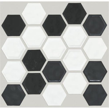 GEOSCAPES HEXAGON in Black/White  Tile