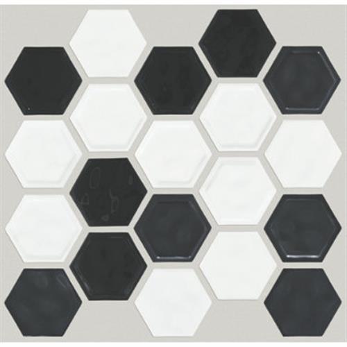 GEOSCAPES HEXAGON in Black/White  Tile
