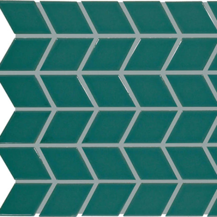 Color Wheel Retro in Peacock Chevron Tile