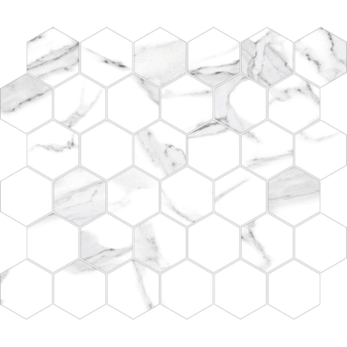 Mosaic Calacatta - Hexagon in White Tile