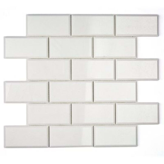 White Thassos in White Thassos 2x4 Beveled Brick