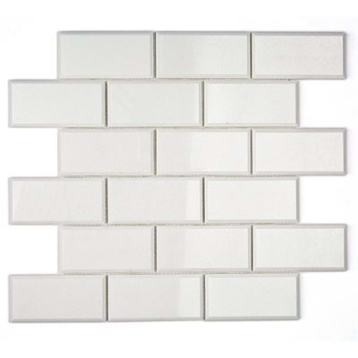 White Thassos in White Thassos 2x4 Beveled Brick Natural Stone