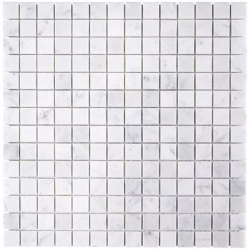 White Carrara in White Carrara 3 / 4x3 / 4 Squares Natural Stone