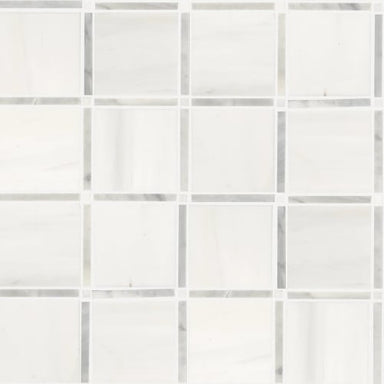 BOCA LATTICE MOSAIC in White Dolomite  Tile