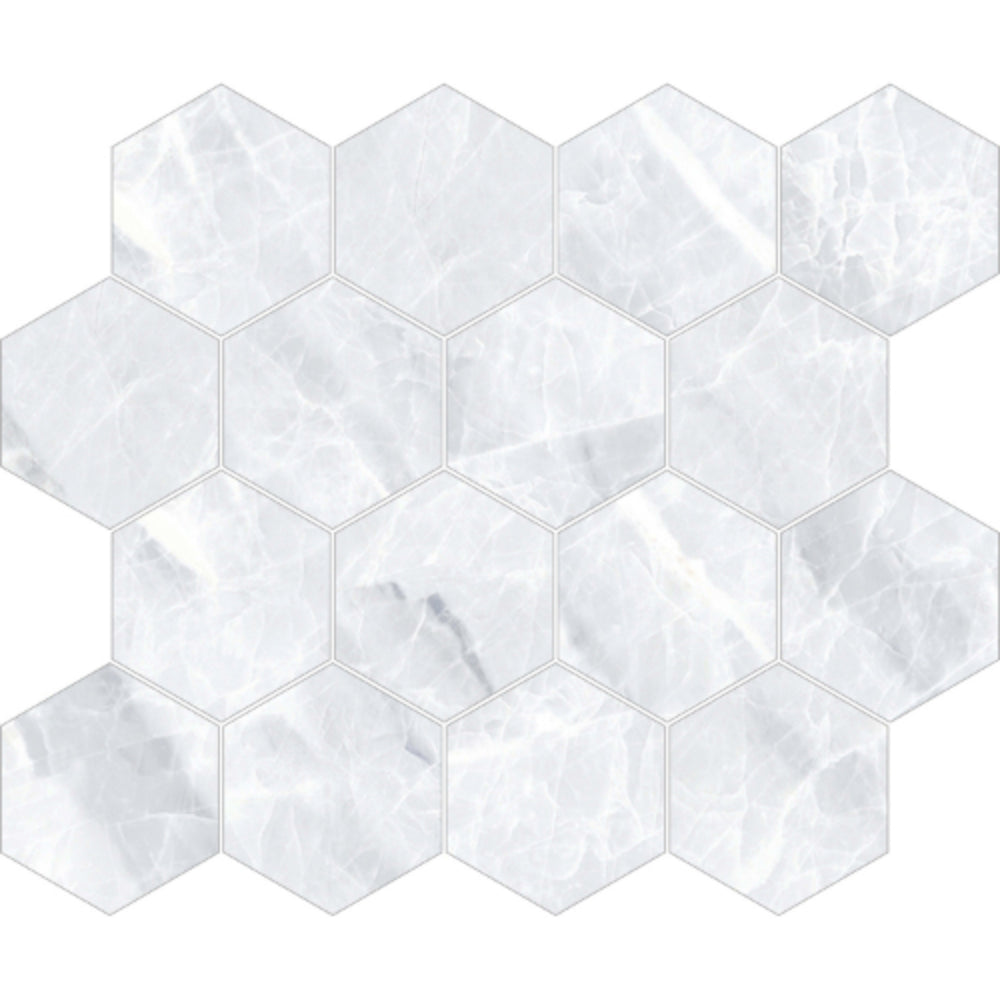 Mosaic Nambia - Hexagon in White Tile