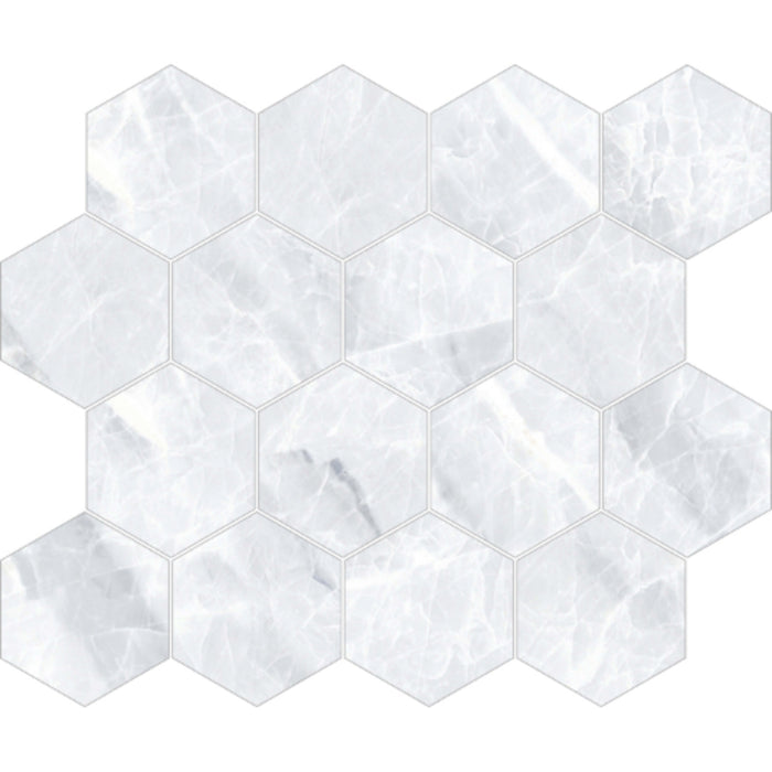 Mosaic Nambia - Hexagon in White Tile