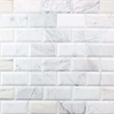 Calacatta in Calacatta 3x6 Beveled Natural Stone