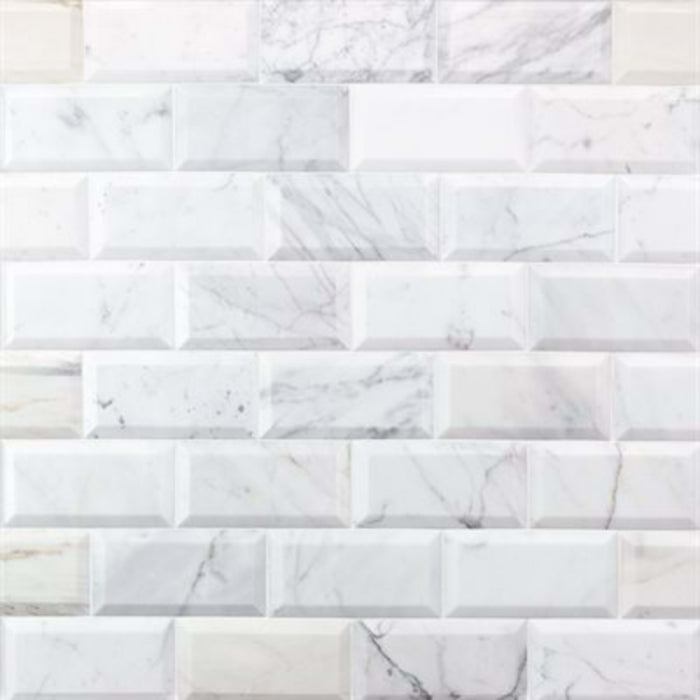 Calacatta in Calacatta 3x6 Beveled Natural Stone