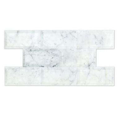 White Carrara in Beveled White Carrara 3x6 Polished Natural Stone