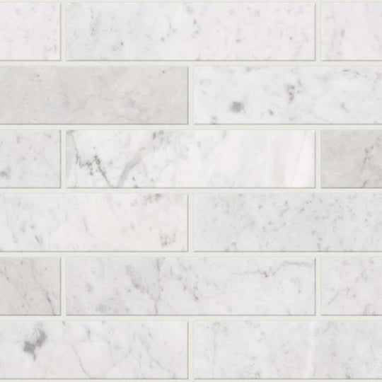 CHATEAU 2X8 BRICK in Bianco Carrara