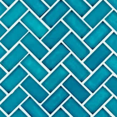 5/8" Herringbone Border Mosaic in Kotor Glass Tile