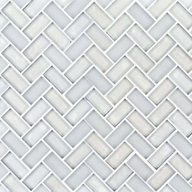 5/8" Herringbone Mosaic in Auckland Glass Tile
