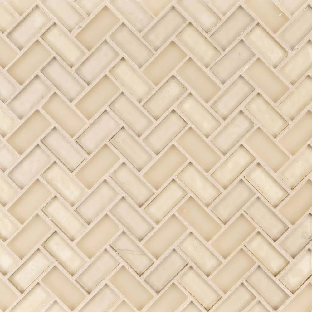 5/8" Herringbone Mosaic in Venice Glass Tile