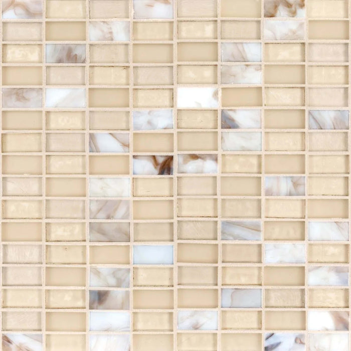 5/8" Stack Brick Blend Mosaic in Venice Glass Tile