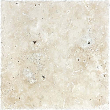Ivory Travertine in Chiseled & Brushed 8x8 Natural Stone