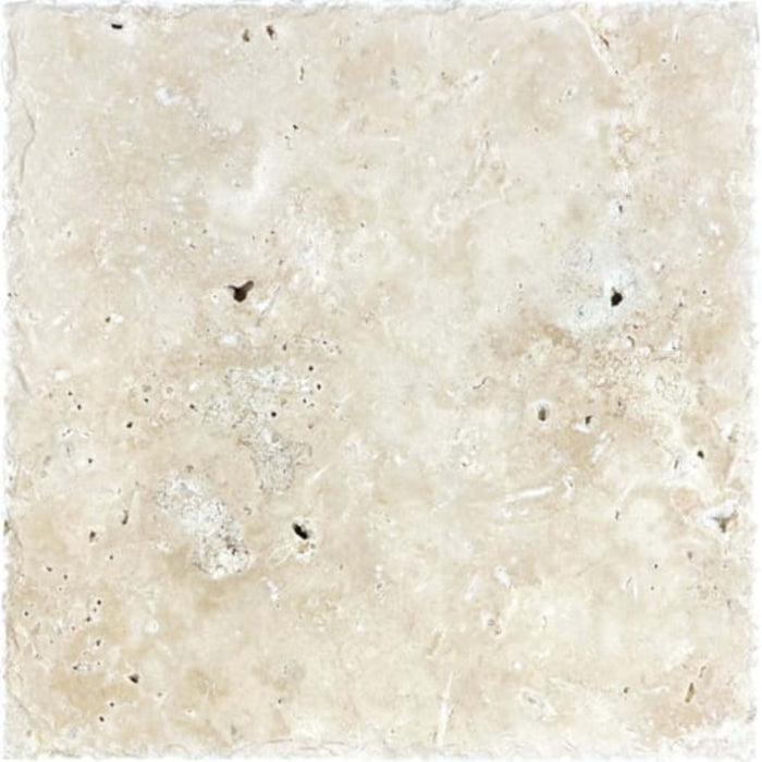 Ivory Travertine in Chiseled & Brushed 8x8 Natural Stone