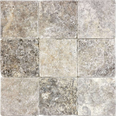 Silver Ash in Tumbled 4x4 Natural Stone