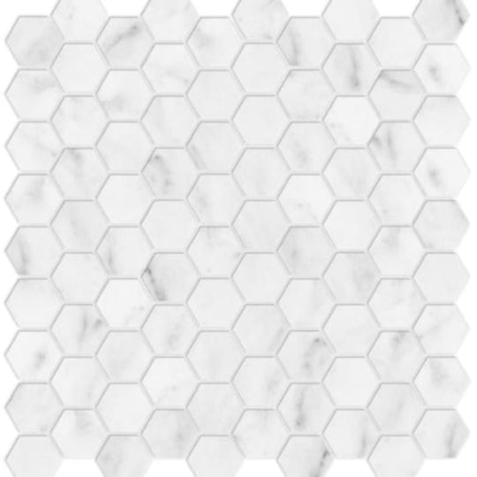 Bianco Venatino in 1.25 In Hexagon Honed
