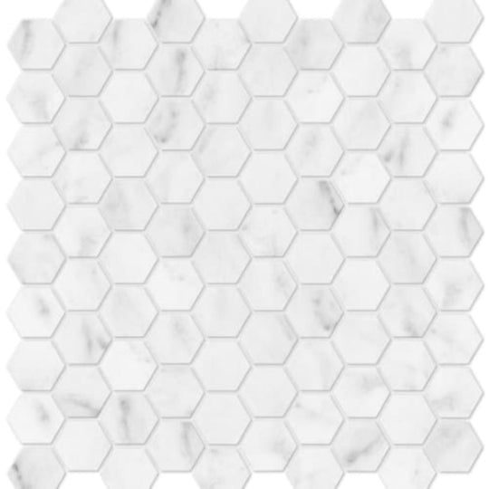 Bianco Venatino in 1.25 In Hexagon Polished