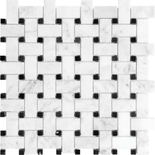 Bianco Venatino in Basketweave Honed