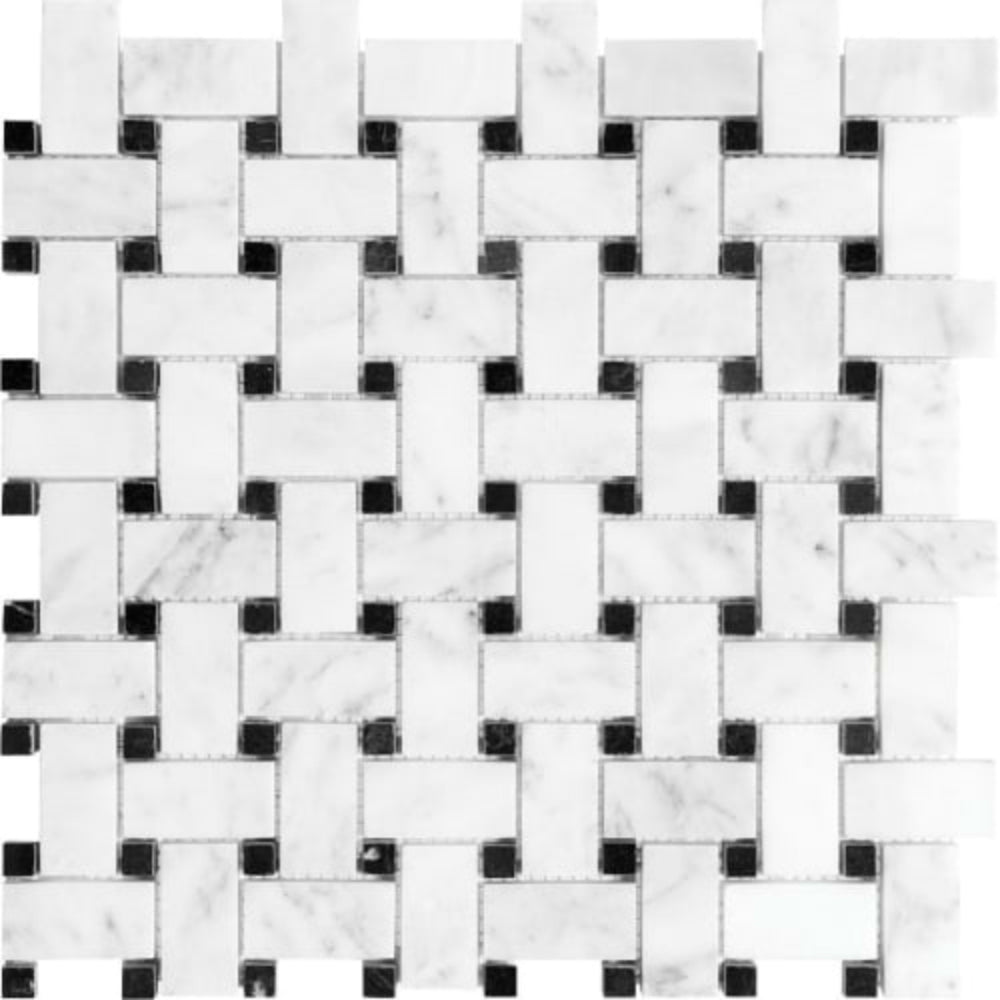 Bianco Venatino in Basketweave Polished Natural Stone