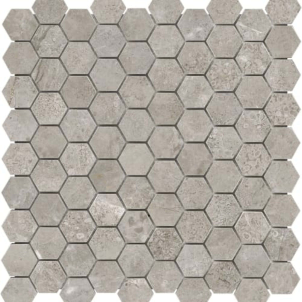 Ritz Gray in 1.25x1.25 In Hexagon Polished Natural Stone