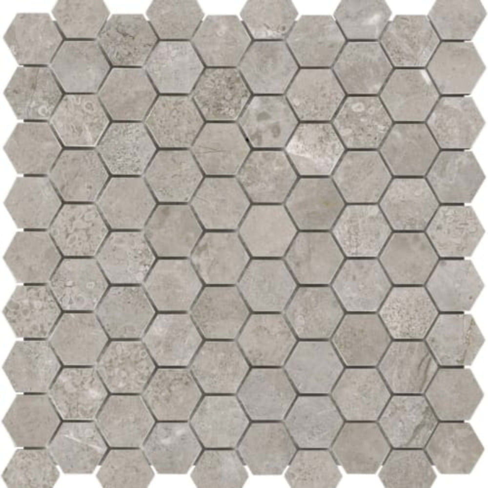 Ritz Gray in 1.25x1.25 In Hexagon Honed Natural Stone