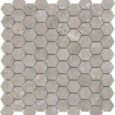 Ritz Gray in 1.25x1.25 In Hexagon Honed Natural Stone