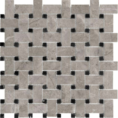 Ritz Gray in Basketweave Polished Natural Stone