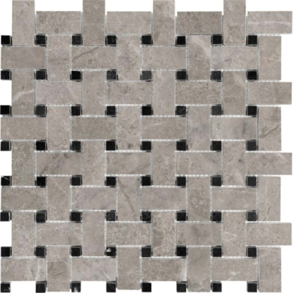 Ritz Gray in Basketweave Honed Natural Stone