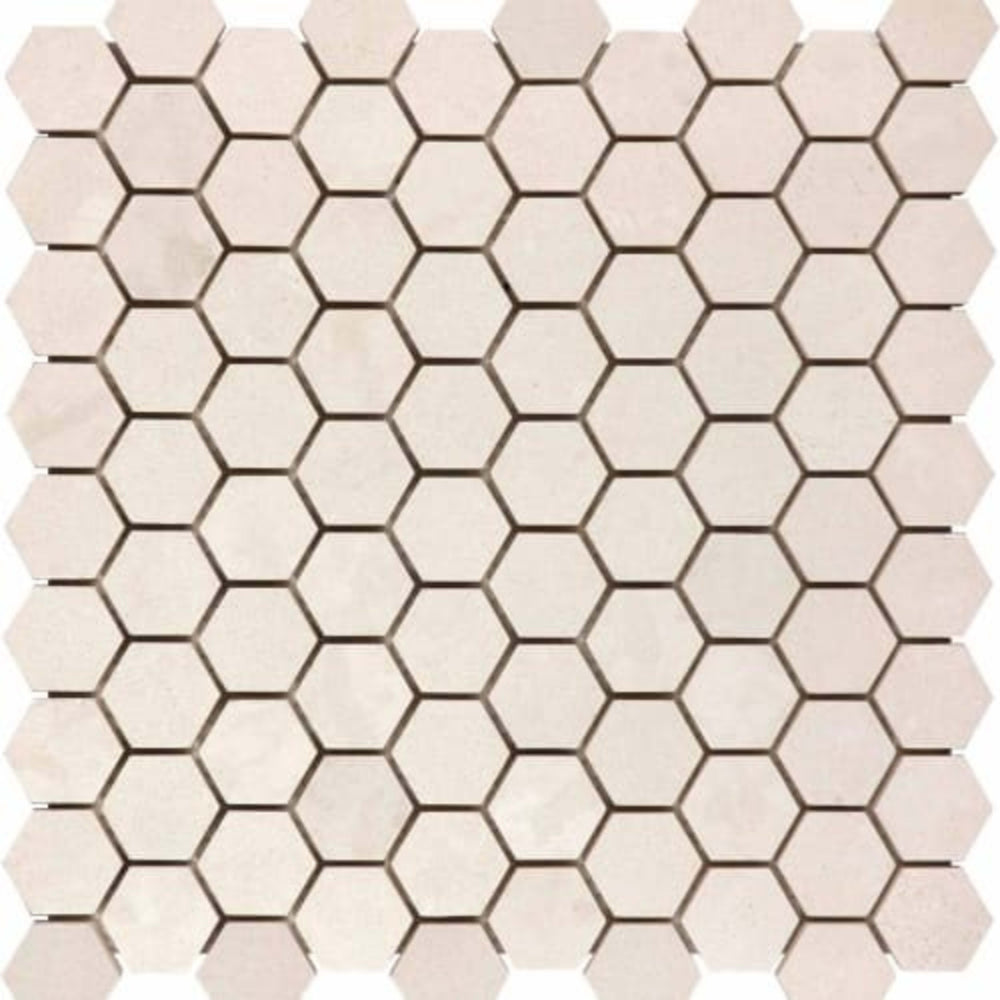 Serene Ivory in 1.25x1.25 In Hexagon Honed Natural Stone