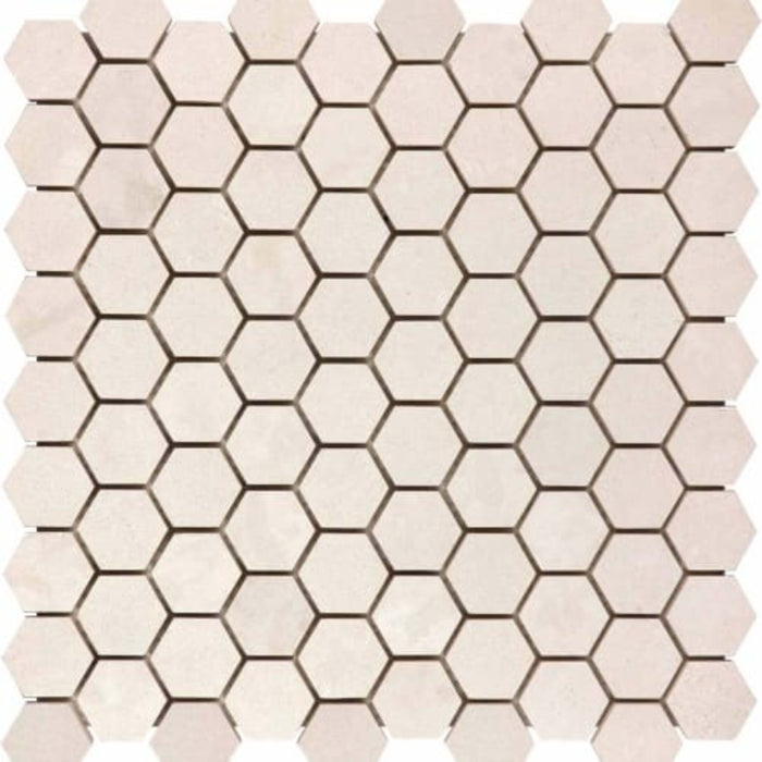 Serene Ivory in 1.25x1.25 In Hexagon Honed Natural Stone