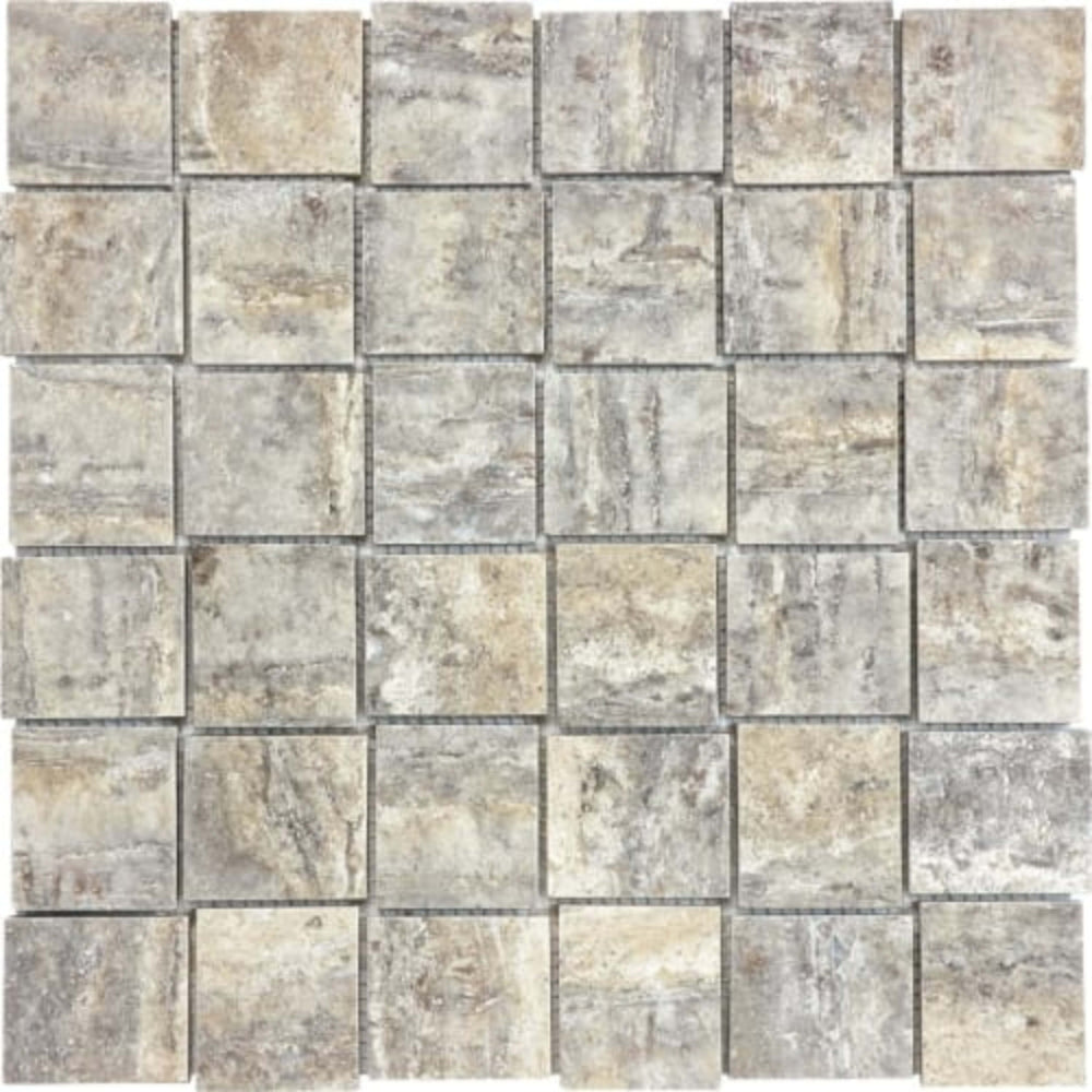 Silver Ash in Basketweave Polished Veincut Natural Stone