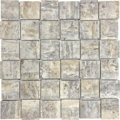 Silver Ash in Basketweave Polished Veincut Natural Stone