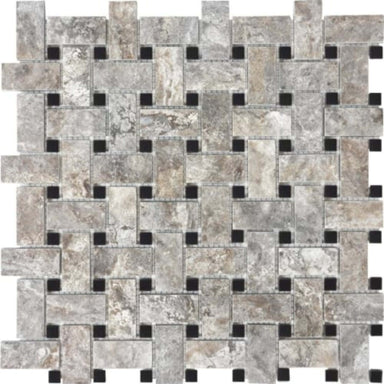 Silver Ash in Basketweave Honed Crosscut Natural Stone