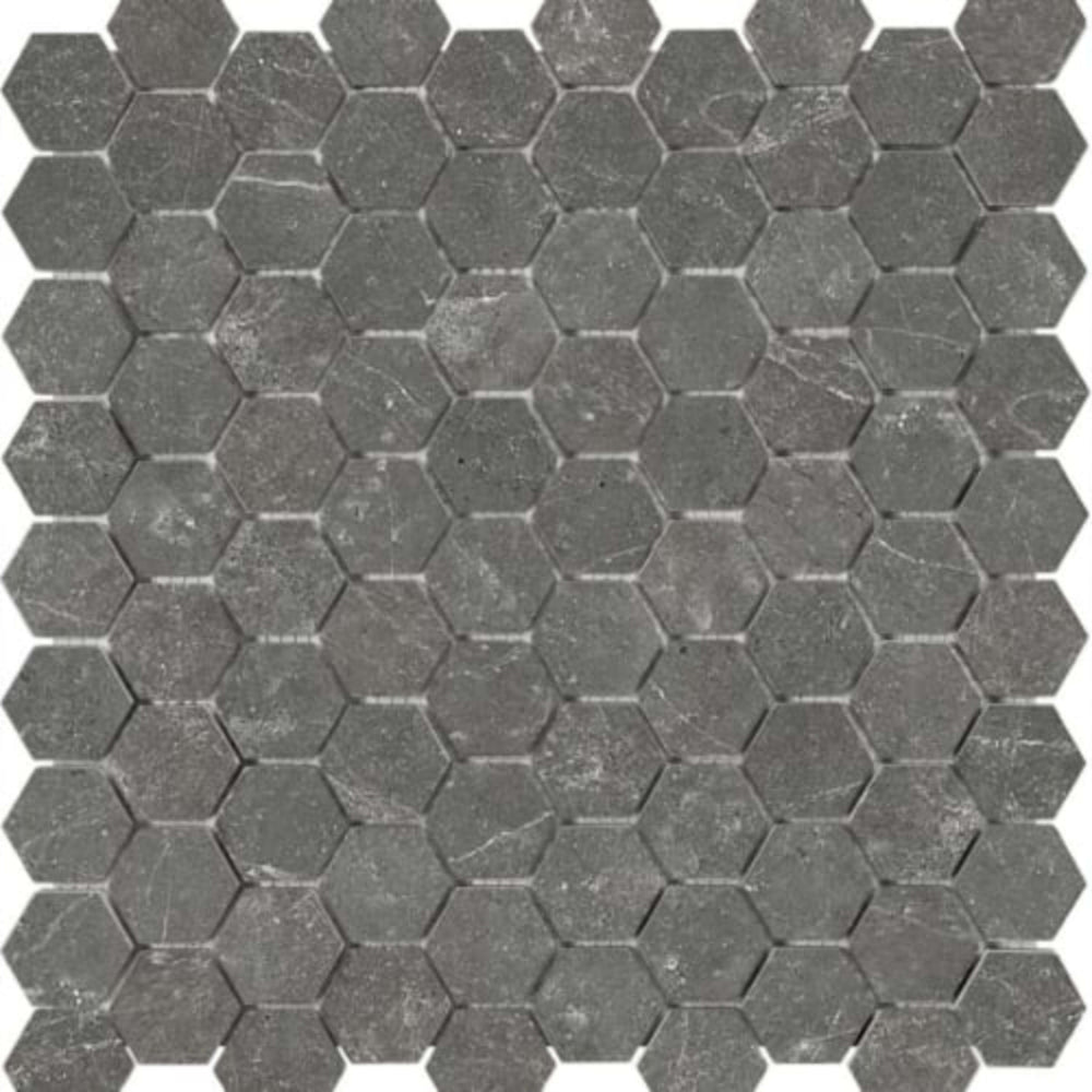 Stark Carbon in 1.25x1.25 Hexagon Polished Mosaics Natural Stone
