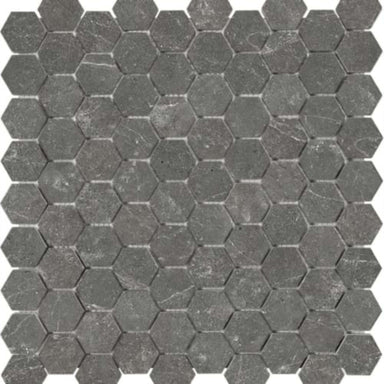Stark Carbon in 1.25x1.25 Hexagon Polished Mosaics Natural Stone