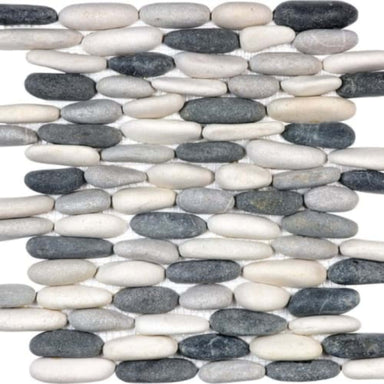 Zen in Tranquil Cool Blend Stacked Pebbles Natural Stone