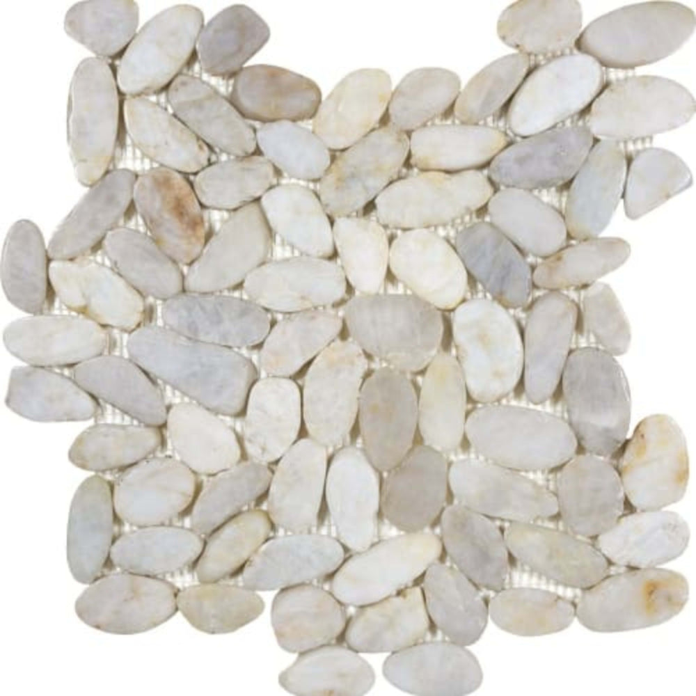 Zen in Fiji Cream Flat Pebbles Natural Stone