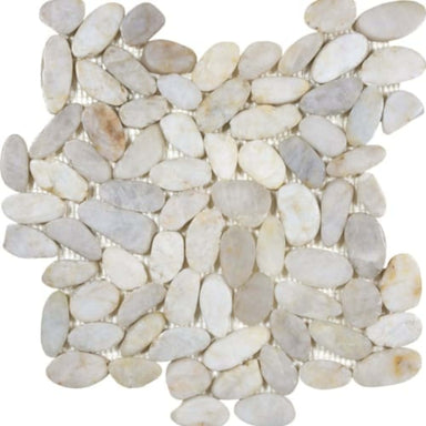 Zen in Fiji Cream Flat Pebbles Natural Stone