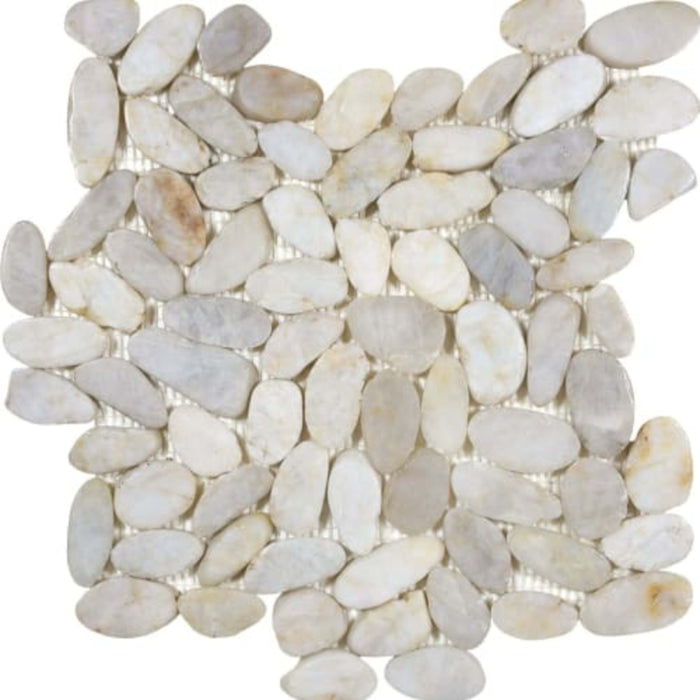 Zen in Fiji Cream Flat Pebbles Natural Stone
