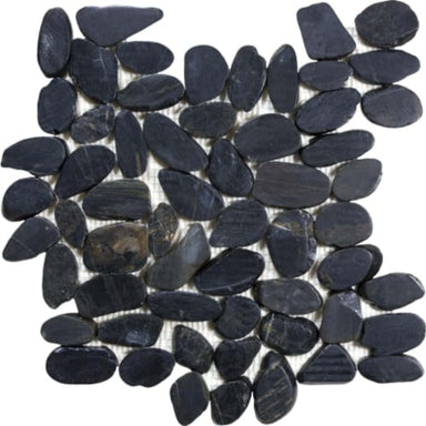 Zen in Tahitian Black Sand Flat Pebbles Natural Stone