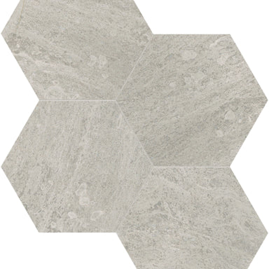 Anciano Grigio in Hexagon Mosaic 6in Honed Natural Stone