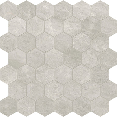 Anciano Grigio in Hexagon Mosaic 2in Honed Natural Stone