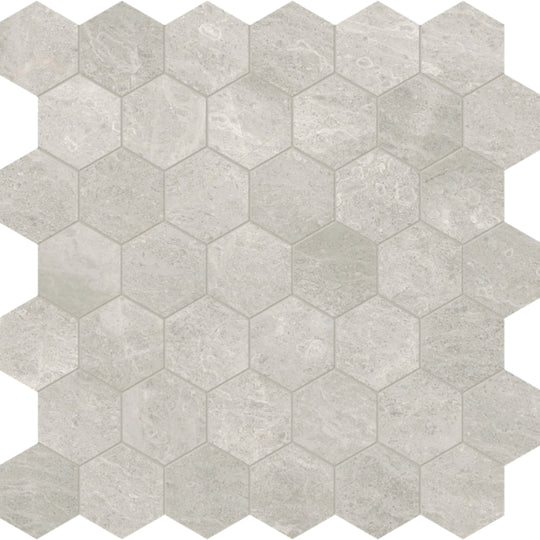 Anciano Grigio in Hexagon Mosaic 2in Honed