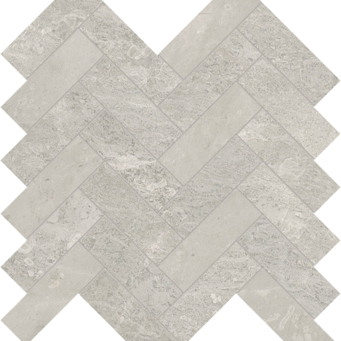 Anciano Grigio in Herringbone Mosaic Honed Natural Stone