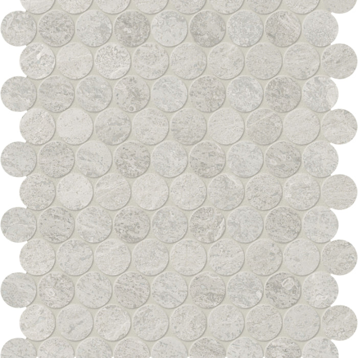 Anciano Grigio in Penny Round Mosaic Honed Natural Stone