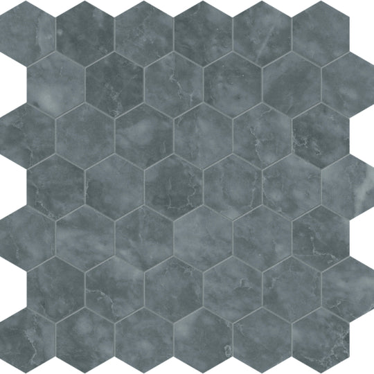 Aqua Intenso in Hexagon Mosaic Brushed