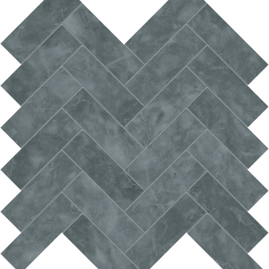 Aqua Intenso in Herringbone Mosaic Brushed