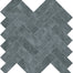 Aqua Intenso in Herringbone Mosaic Brushed Natural Stone